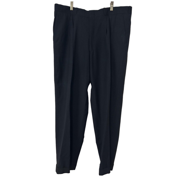 Anglia of England 100% Wool Pinstriped Suit Jacket & Pants | Size 45R | Black - Picture 3 of 16